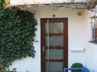 Holz-Haustür braun mit Milchglas-Einsätzen